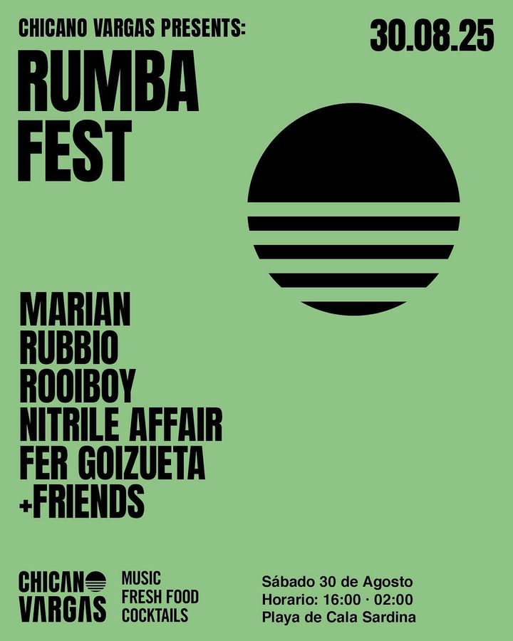 Cartel Rumba Fest, Chicano Vargas, 30 agosto 2025, Playa de Cala Sardina